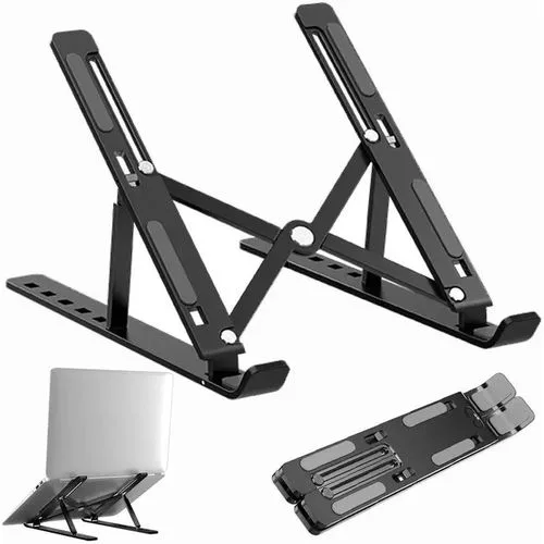 KEY FEATURES

Ergonomic Design – Adjustable angles promote better posture and reduce neck, back, and eye strain.
Foldable & Portable – Lightweight, compact design folds neatly for easy storage and travel.
Universal Compatibility – Supports laptops, tablets, and smartphones of various sizes.
Improved Cooling – Open design enhances ventilation, preventing overheating during extended use.
Strong & Durable – Built from sturdy, premium materials for reliable support.
Multi-Purpose Use – Perfect for work, study, online classes, video calls, and entertainment. (photo 1)
